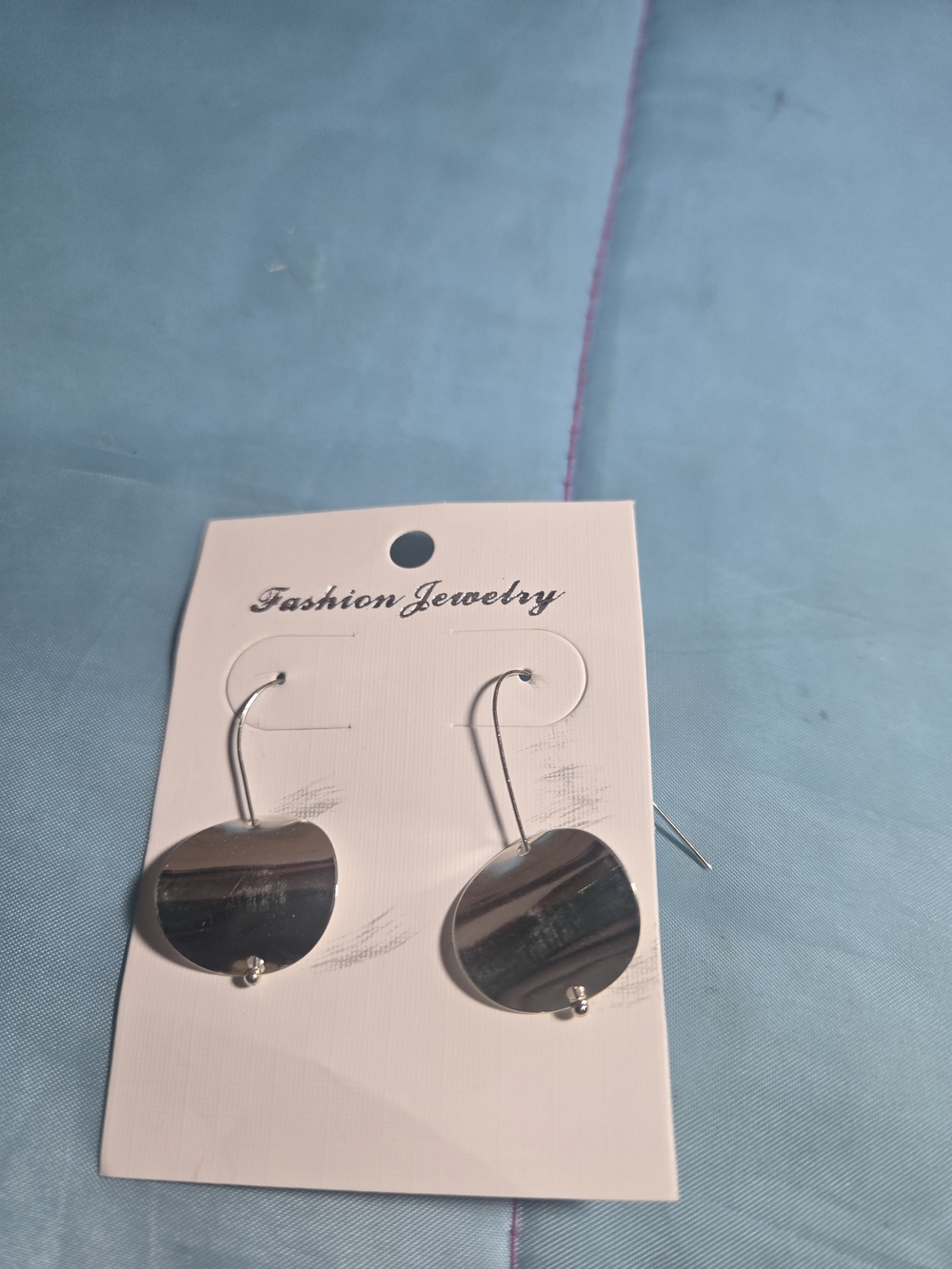 Fashion Jewelry Silver Round Drop Earrings
